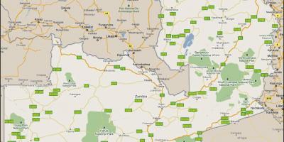 Kart av detaljerte Zambia