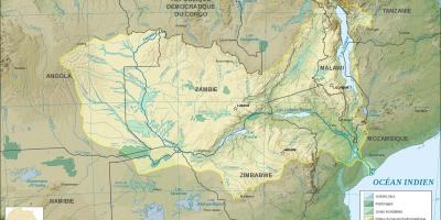 Zambia på et kart