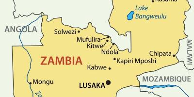 Kart over kitwe Zambia