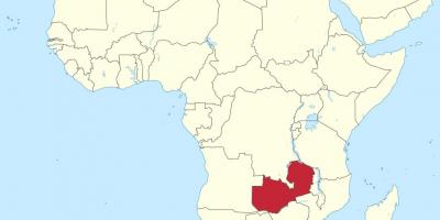 Kart over afrika som viser Zambia